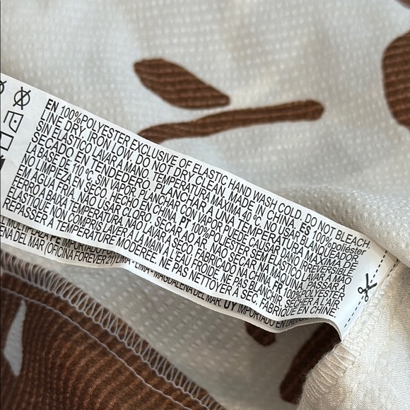 Forever 21 + 2X Brown and White Leaf Print Dress - Picture 9 of 11